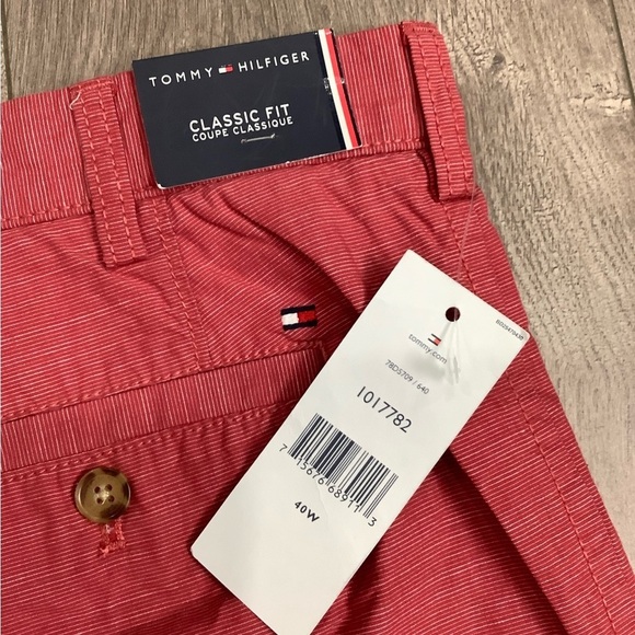Men's Tommy Hilfiger 40 XL Khakis Chino Shorts Red Stretch Twill Classic Fit NWT - Picture 5 of 10